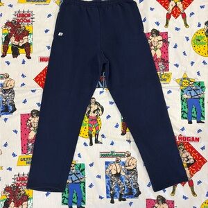 Russell Athletic Embroidered Logo Sweatpants Men's M Navy Blue Elastic Waist USA